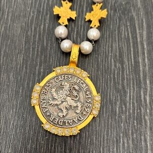Gold and Silver Medallion Necklace